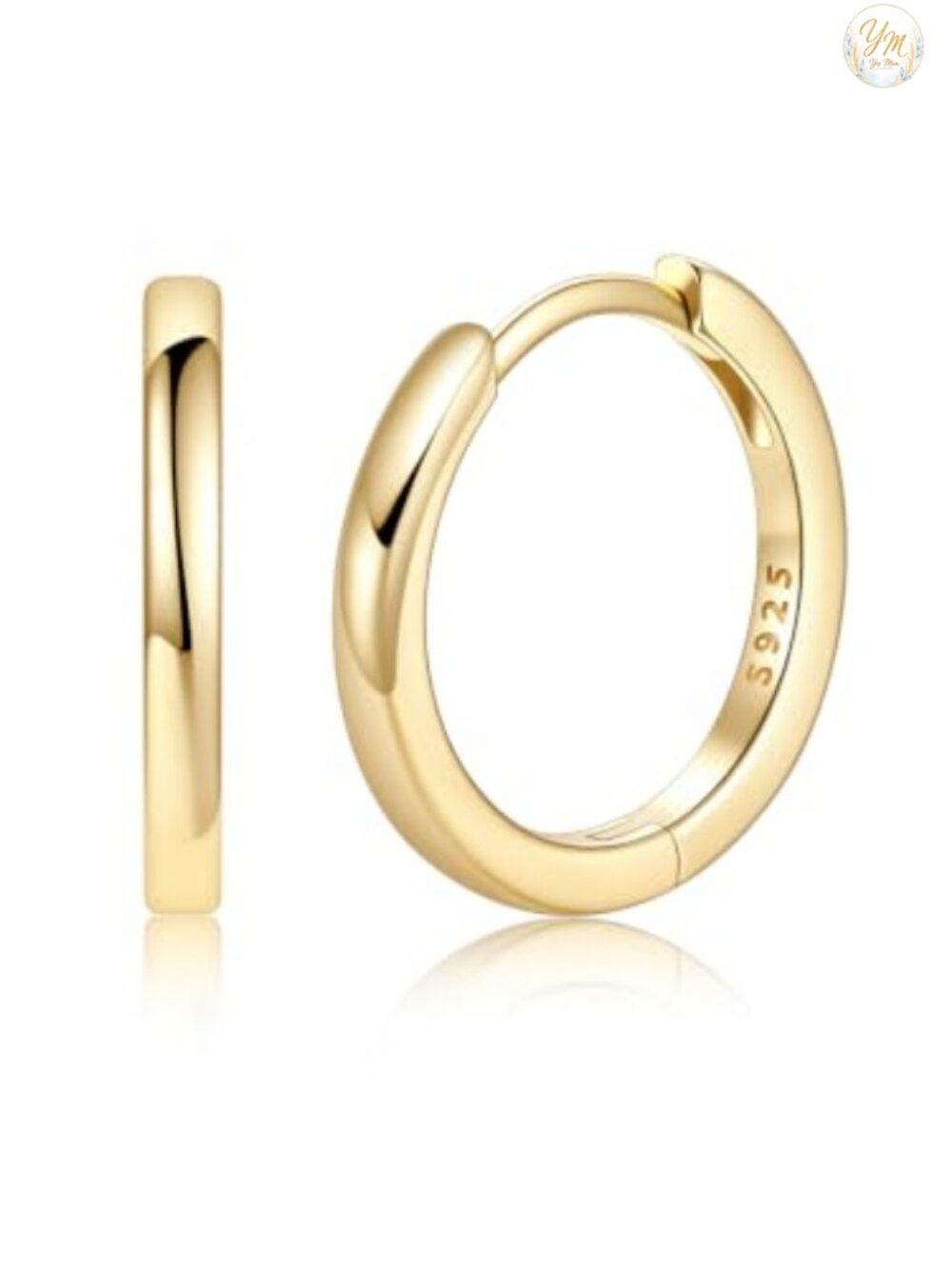 925 Sterling Silver Huggie Hoop Earrings Hypoallergenic 12mm